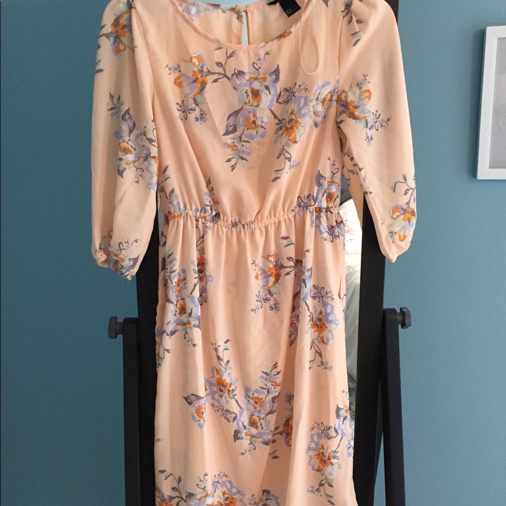 Light pink long sleeve dress.